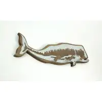 Breakwater Bay 21" Wood Whale Wall Hook Rack With Metal Accents
