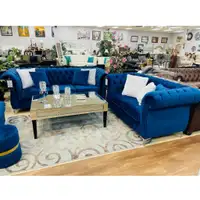 Blue Tufted Sofa Set! Furniture Sale Kijiji Upto 50%