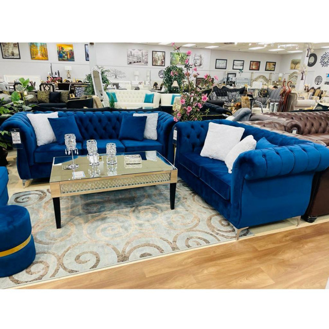Blue Tufted Sofa Set! Furniture Sale Kijiji Upto 50% in Couches & Futons in Oakville / Halton Region