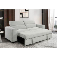 Latitude Run® 88 Inch Convertible Sofa Couch With Pull Out Bed, Modern Lounge Sleeper Sofa Set With Adjustable Headrest,