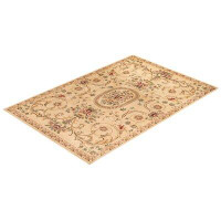 The Twillery Co. Hayner One-of-a-Kind Hand-Knotted New Age 6'7" x 9'10" Rectangle Wool Area Rug in Yellow/Red/Green
