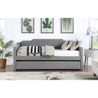 Latitude Run® Grey Upholstered Twin Daybed With Trundle, Modern And Space-efficient Design