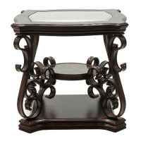 Bloomsbury Market Athaleyah Glass Floor Shelf End Table with Storage
