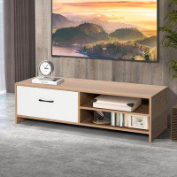 Ebern Designs Ebern Designs TV Stand For 55-Inch TV, TV Console Table With 2 Open Shelf & Drawer, Modern Media Console C