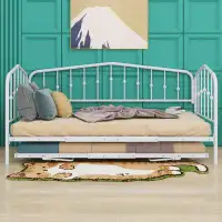 August Grove Brynnleigh Twin Size Stylish Metal Daybed with Twin Size Adjustable Trundle