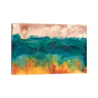 East Urban Home Grassland Sunset II - Wrapped Canvas Print