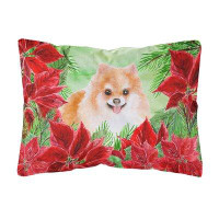 The Holiday Aisle® Dorantes Pomeranian #2 Poinsettias Indoor/Outdoor Throw Pillow