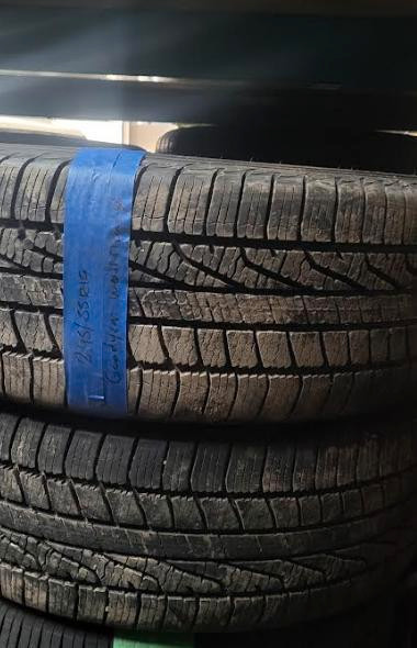 USED PAIR OF ALL SEASON GOODYEAR 245/55R19 75% TREAD WITH INSTALL. in Auto Body Parts in City of Toronto