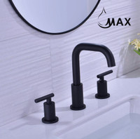 Two Handle Widespread Bathroom Faucet Matte Black Finish