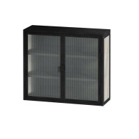 Ebern Designs 27.56"Glass Doors Modern Two-Door Wall Cabinet With Featuring Three-Tier Storage For Entryway Living Room