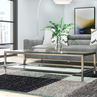 Ivy Bronx Hornsey Coffee Table with Glass Shelf