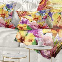 East Urban Home Floral Lily Flowers Illustration Art Lumbar Pillow