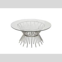 Round Silver Glass Coffee Table on Discount !!