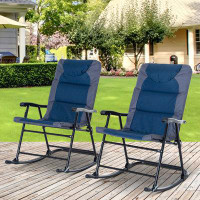 Latitude Run® 2 Piece Outdoor Rocking Chair Set, Patio Furniture Set