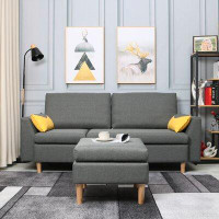 Latitude Run® Nordic Cloth Sofa Small Family Living Room Simple Modern Small Corner Rental House Can Be Disassembled And
