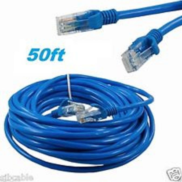 RJ45 CAT5E 50FT CABLE FOR $8.99 PREMIUM NETWORKING ETHERNET STRAIGHT CABLE in Networking in Markham / York Region