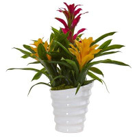 Bay Isle Home™ 10" Artificial Flowering Plant in Decorative Vase