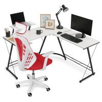 MoNiBloom Modern L Shaped Computer Desk & Chair Set