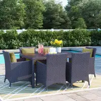 Sol 72 Outdoor™ Brentwood Outdoor Patio 7 Piece Dining Set with Cushions