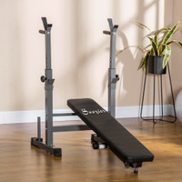 Weight Bench 55"L x 28.75"W x 38.5"-48"H Black and Gray