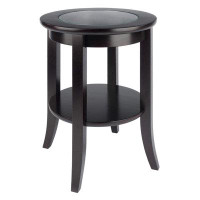 Wildon Home® Elegant Brown End Table Set - Genoa Collection: Rectangular & Round Design