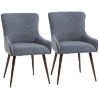 Everly Quinn Everly Quinn® Dining Chairs Set Of 2, Modern Wingback Kitchen Chairs With Velvet Fabric Upholstery, Tufted,