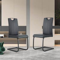 Ivy Bronx Contemporary Minimalist Design Set of Two PU Upholstered Dining Chairs, for Indoor Use