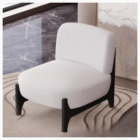 Ebern Designs Upholstered Velet Fabric Accent Chair with Solid Wood Frame
