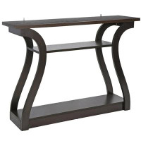 Red Barrel Studio Home Entryway Console Table 3-tier Freestanding Simple Luxury Style Curved Hallway Table
