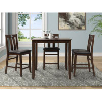 Winston Porter Dylanger 4 - Person Counter Height Acacia Solid Wood Dining Set