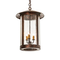 Meyda Tiffany Meyda Tiffany 216089 Three Light Pendant from Lake Charles Collection in Antique Copper Finish, 14.00 inch
