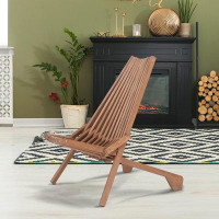 Inbox Zero Wood Strip Splicing Folding Chair
