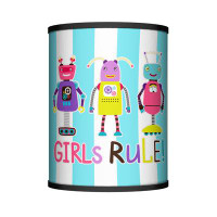 Lamp-In-A-Box Girls Rule Acqua Shade Lamps For Nightstand, Lamp For Bedroom, Lamp For Living Room Table Lamp