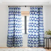 East Urban Home Schatzi Brown Blue Water Love Number 6 1pc Sheer Window Curtain Panel