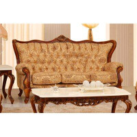 Bloomsbury Market Gold And Brown Embossed Fabric Sofa