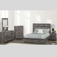 Grey Wooden Bedroom set with Storage Sale !!