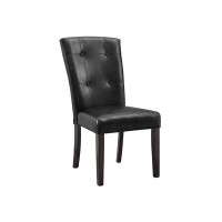 Wrought Studio Rennick Tufted Upholstered Parsons Chair in Black