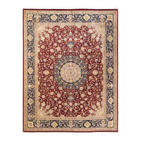 The Twillery Co. One-of-a-Kind Hand-Knotted New Age 8 X 10 Rectangular 100% Wool Area Rug in Red