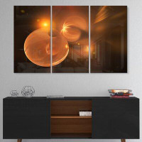 East Urban Home Softly Glowing Circles Yellow - Multipanel Large Abstract Metal Wall Art
