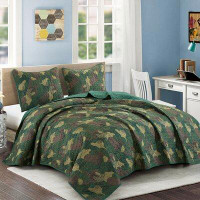 Isabelle & Max™ Camouflage Print Full Size Kids Quilt Set Toddler Quilt For Toddler Bed Green Military Style Quilted Bed