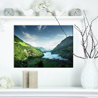 Made in Canada - East Urban Home Landscapes 'Aerial View on Lungernsee Lake Switzerland' Photographic Print on Wrapped C
