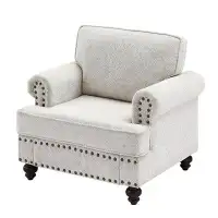 Charlton Home Modern Chenille Upholstered Sofa With Nailhead Trim