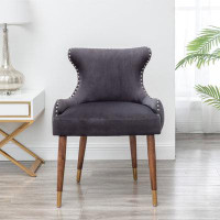 Mercer41 Lindale Contemporary Velvet Upholstered Nailhead Trim Accent Chair