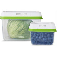 Prep & Savour Produce Saver Containers For Refrigerator With Lids For Food Storage, Dishwasher Safe