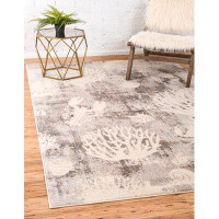 Rosecliff Heights Dickenson Abstract Light Grey Area Rug
