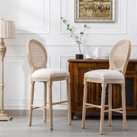 Ophelia & Co. Vintage French King Louis Back Upholstered  Counter Stool  (Set Of 2)
