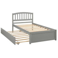 Red Barrel Studio Platform Bed Wood Bed Frame With Trundle