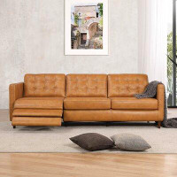 Hokku Designs Anteria 93" Power Inclining Genuine Leather Sofa