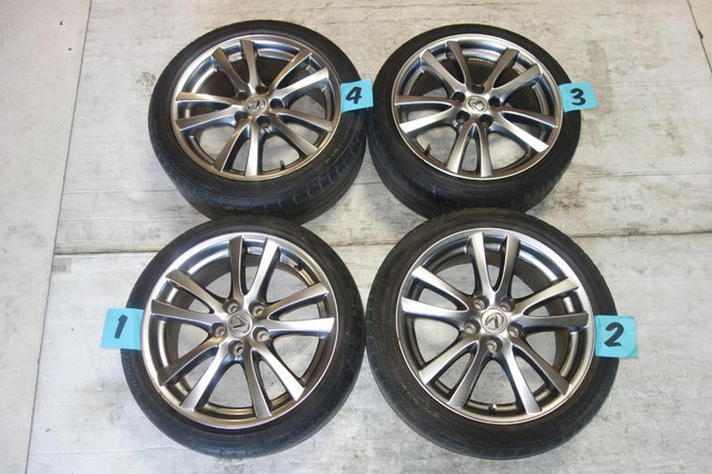 JDM Lexus Rims Wheels Tires Mags 18x8.5 +50 5x114.3 OEM Japan in Tires & Rims - Image 2