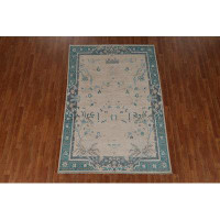 Rugsource Vegetable Dye Art Deco Oriental Area Rug Hand-Knotted 5X7
